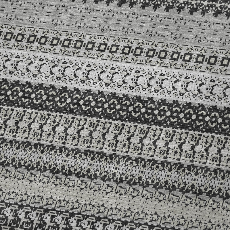 Addison Machine Washable Sherpa Striped Throw Blanket, Black