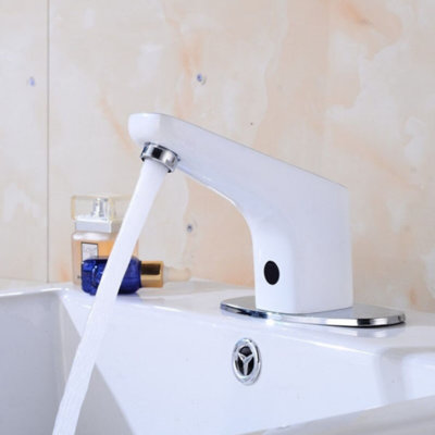 Sierra Commercial High Quality Touchless Automatic Sensor White Sink Faucet