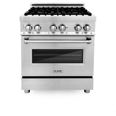 Empava 30 Inch Slide-In Freestanding Gas Range with 4 Sealed Burners  Cooktop-4.2 Cu. Ft. Convection Oven Capacity with Mechanical Knobs  Control-Heavy