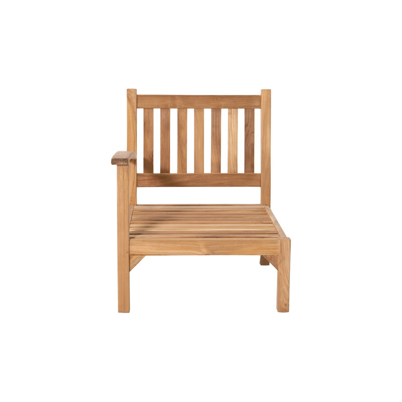 Huntington Teak Outdoor Left Arm Club Chair, Charcoal