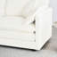 Canapé de salon Mid-Century moderne, 3 chenilles blanches, structure en bois, tissu respirant pour une qualité relaxante, chenille avec coussins