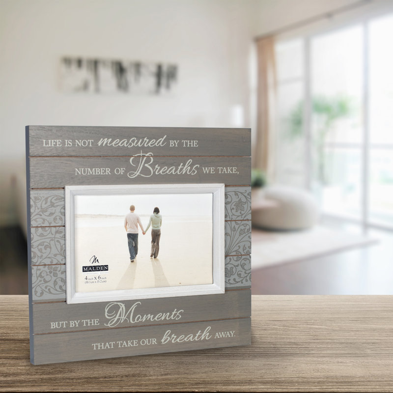 Gray and White Wood Sentiment Picture Frame 4x6