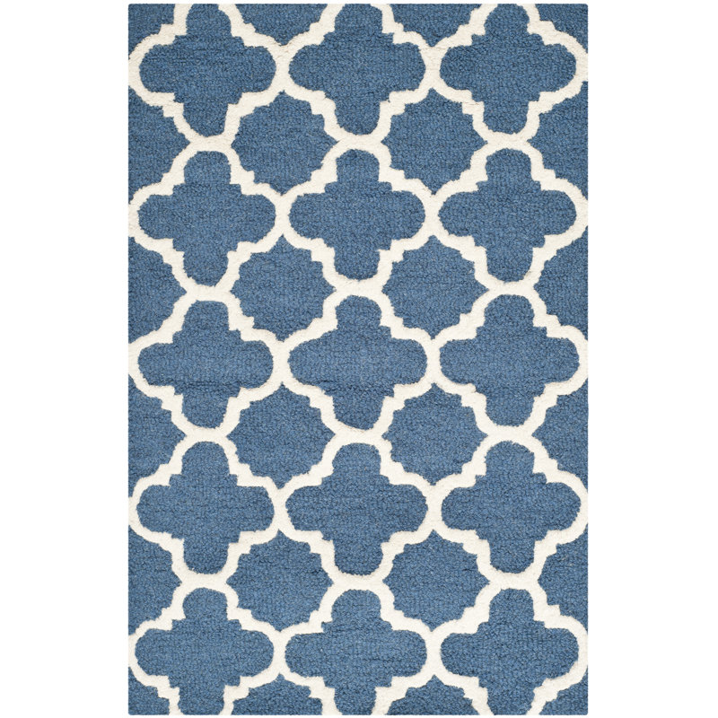 Cannen Hand Tufted Wool Geometric Rug, Rectangle 3' x 5'