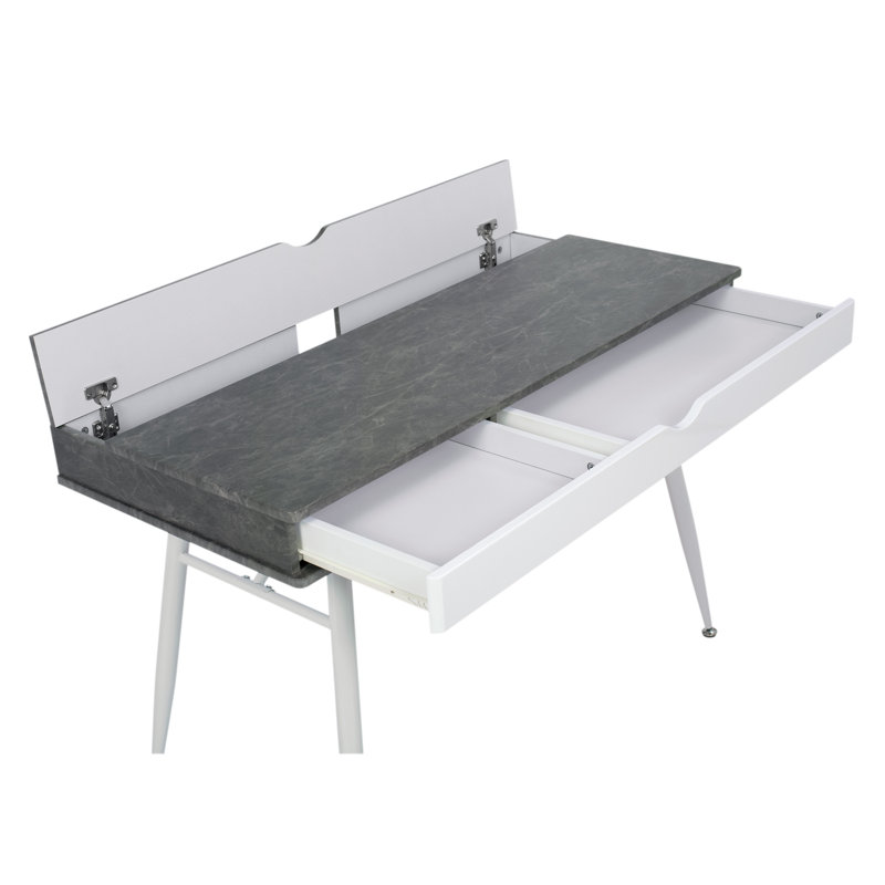 Charry Metal Base Writing Desk, Cement