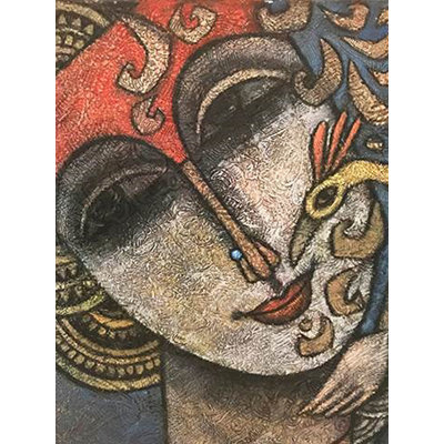 Deity And A Bird Advaitha | Figurative Art | By Krishna Ashok