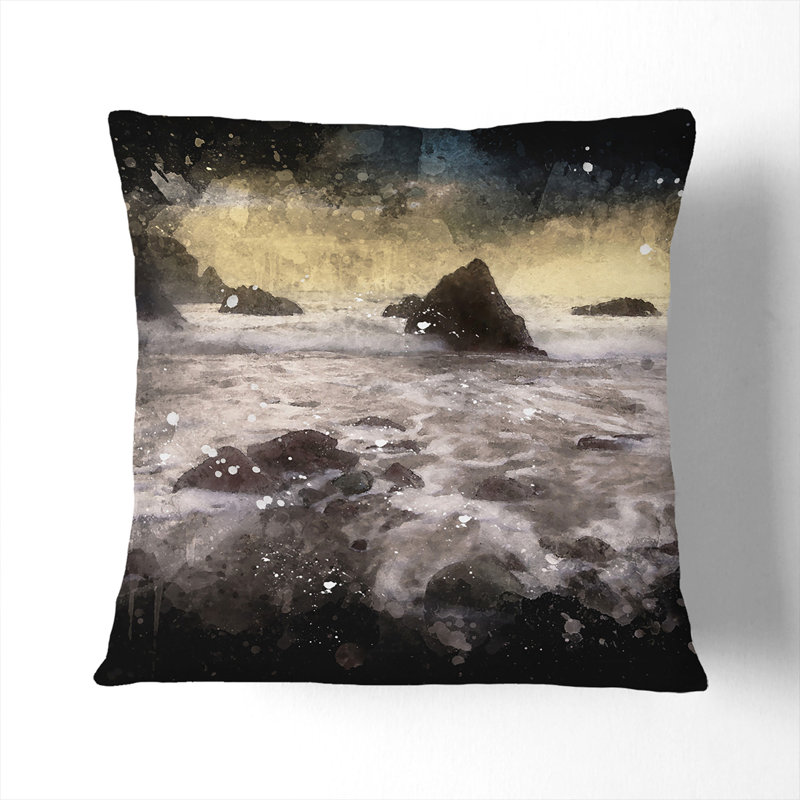 Square Cushion, 55cm H x 55cm W x 20cm D, Black