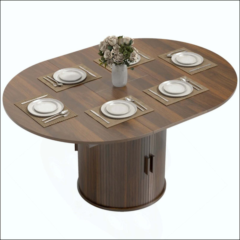 Table de vœux élégante, table de salle à manger extensible, table de bureau unique (table seulement), Noyer