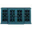 Teal Blue Storage Cabinet For Tv - Construction, 6 Adjustable Shelves, Smooth Surface Finish, 63" Buffet In , 4 Doors With Exquisite Door Pattern, Assurance