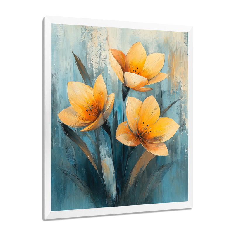 Henderson - Floral Canvas Art Print, H 44 po x l 34 po, Reproduction encadrée d'une seule photo, Blanc