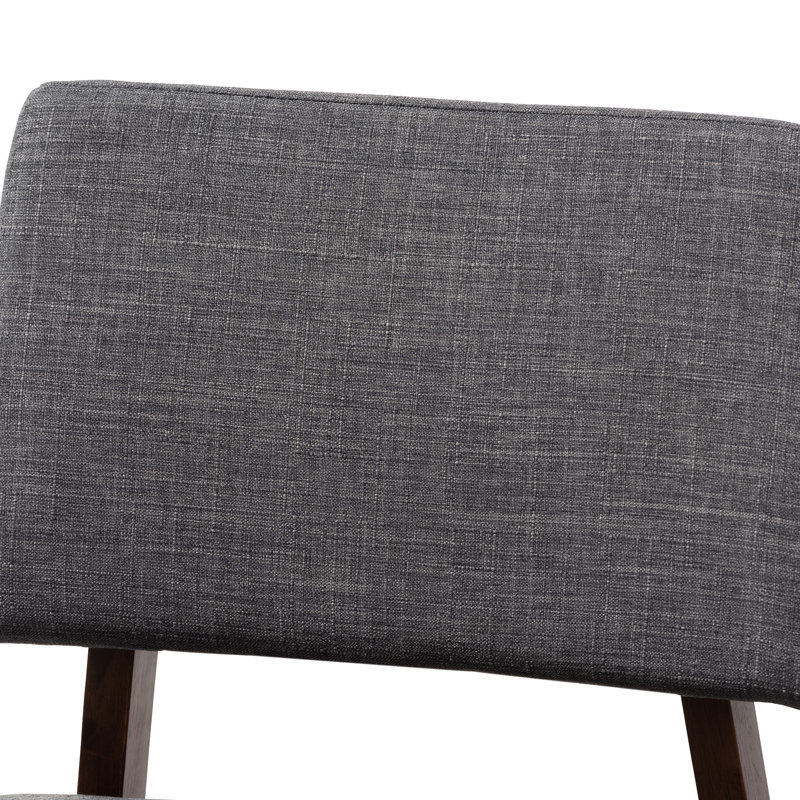 Upholstered Counter Stool with Solid Wood Frame, Dark Grey