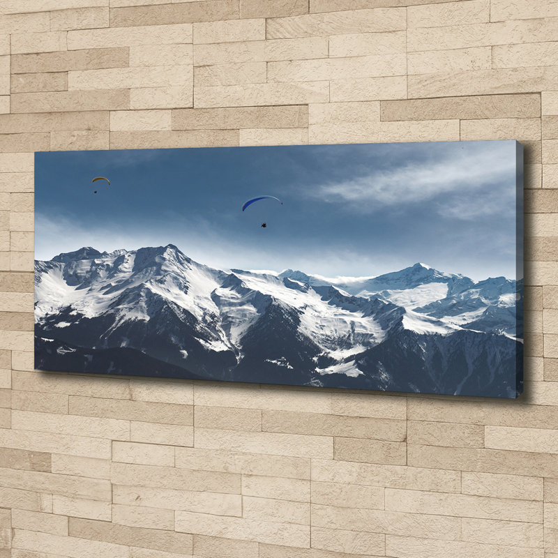 Paragliding Alps - No Frame Print on Canvas