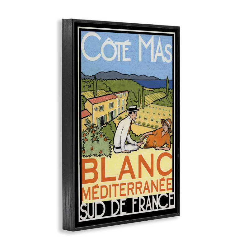 Affiche de vin antique, estampe numérique, conception de Jean-Pierre Got, 24" H x 16" W, Giclée encadrée noir minuit