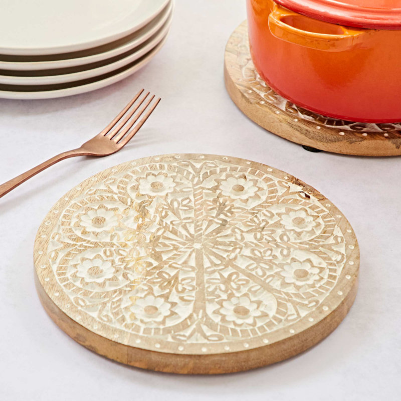 Wood Round 1 Piece Trivet
