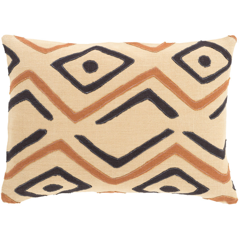 Alona Throw Pillow, Beige\Burnt Orange, Pillow Cover Only - No Insert