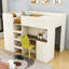 Lit mezzanine 3 tiroirs en bois avec garde-robe, bureau et tablettes-1787455226