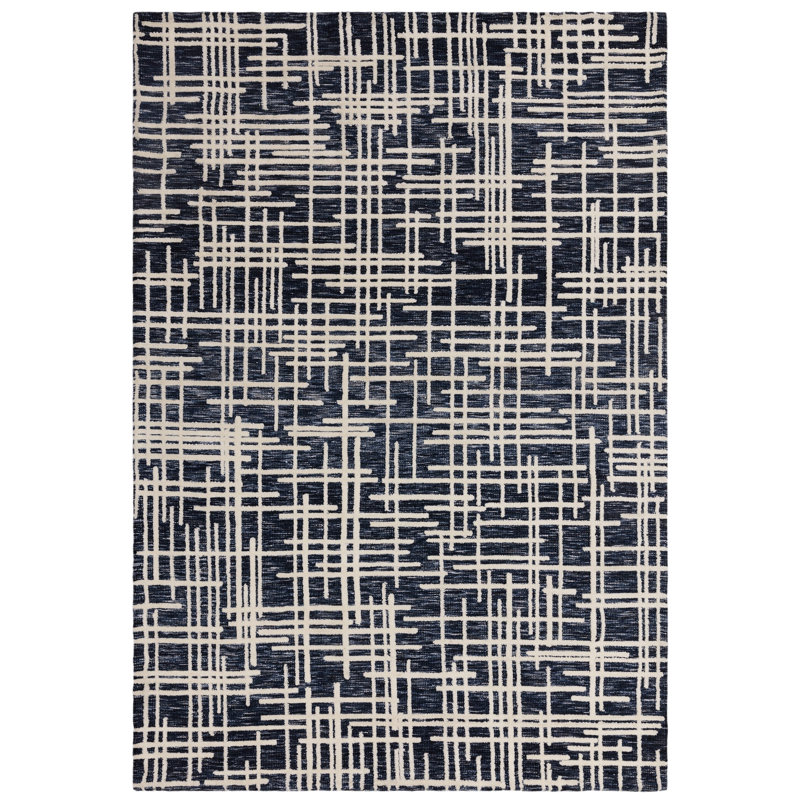 Clemones Blueprint Blue Area Rug, Rectangle 120 x 170 cm