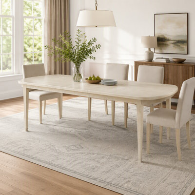 Table de salle à manger de 96 pouces (244 cm) en chêne clair avec rallonge séparée, meuble de salle à manger en bois de qualité et durable