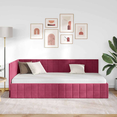 Corner Bed Frame With Headboard Velvet