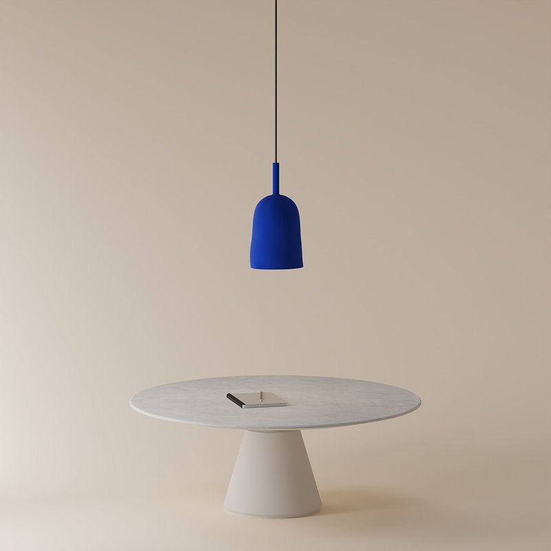 Vessel Pendant Light, 18" H x 14.5" W x 9" D, Black, Cobalt