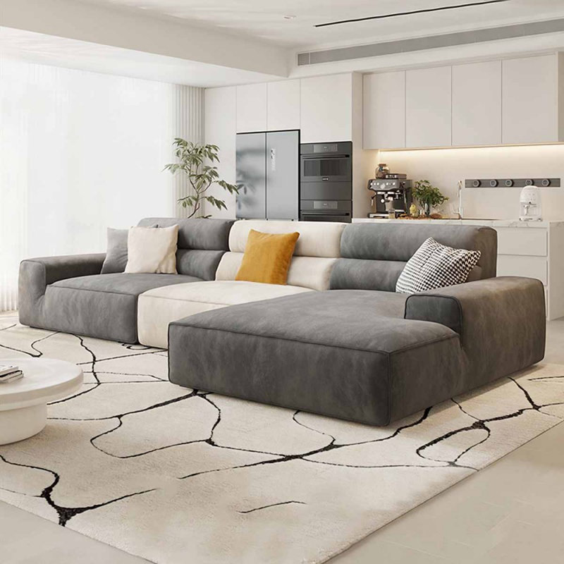 Canapé modulaire 3 pièces rembourré, Orienté à droite, H 29,53 po x l 118,11 po x P 62,99 po