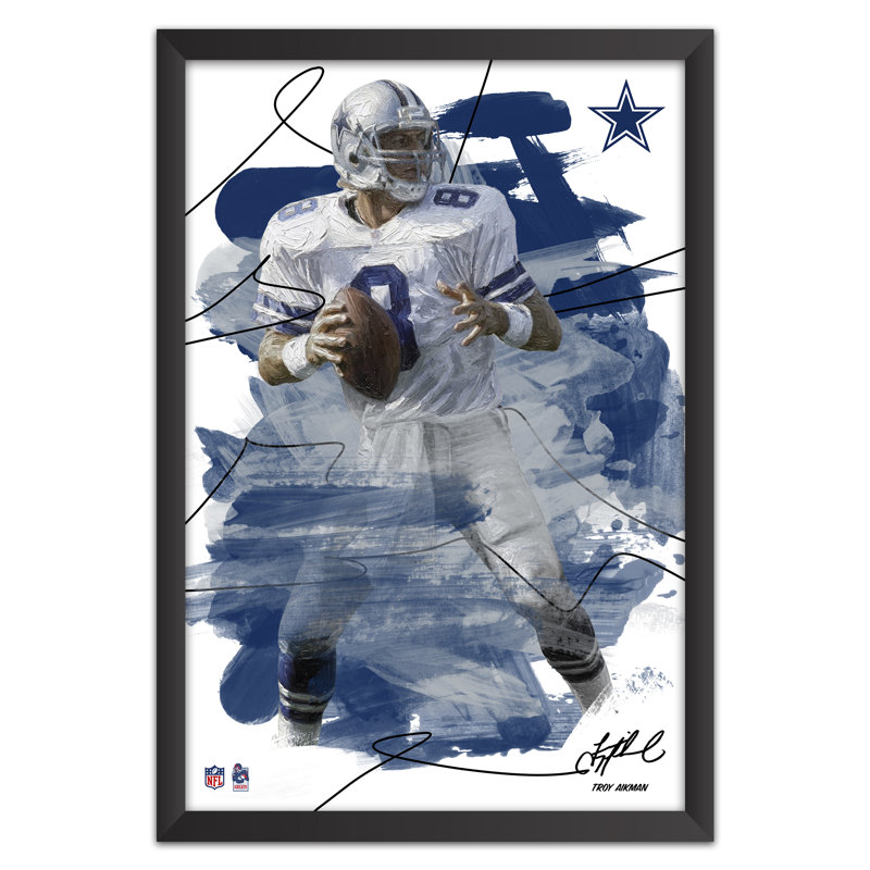 Art mural encadré, "Cowboys Troy Aikman 08" de Sporticulture NFL Dallas, NFL Dallas Cowboys