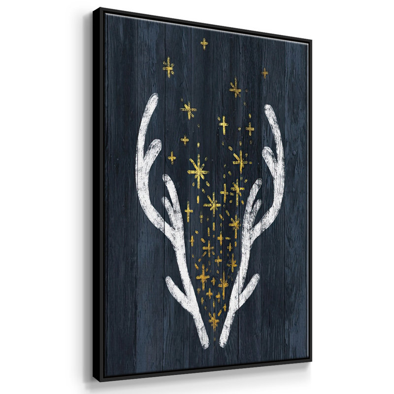 " Antlers & Magic ", Black, 37" H x 25" W x 1.5" D