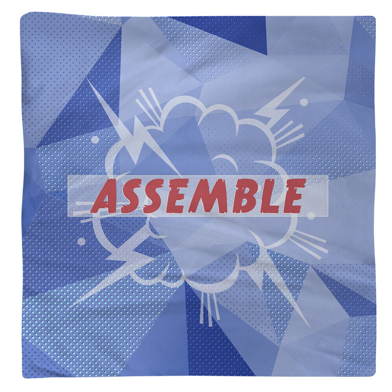 Serviette d’art superhero assemble, L 22 po x l 22 po, Polyester