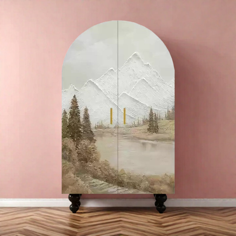 Modern Minimalist Double - Door Wardrobe