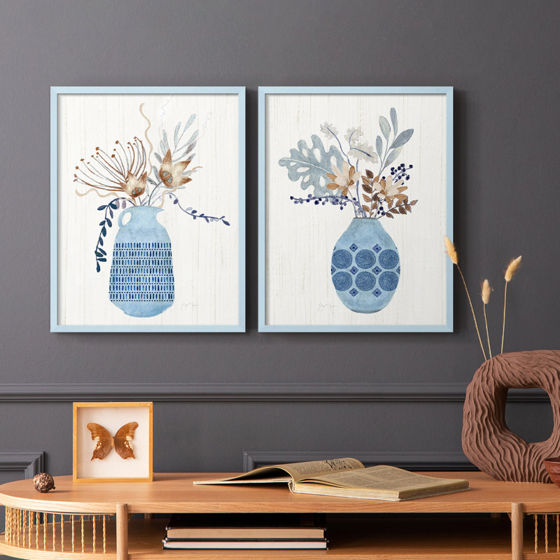 Boho Arrangement I - impression encadrée de qualité supérieure - prête à être accrochée - aucun clou requis - aucun clou requis