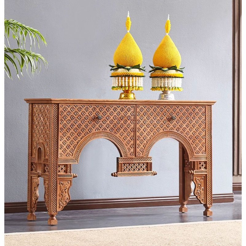 Commode d'appoint en bois massif Tafa, Brun