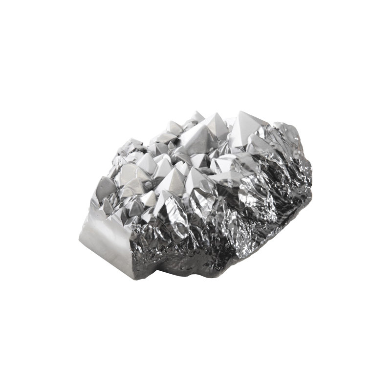 Large Cast Crystal Liquid Silver Tabletop Accent