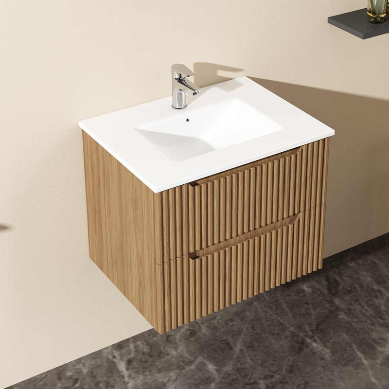 Armoire de salle de bain murale 24 "avec lavabo flottant