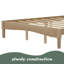 Lit plateforme grand en bois avec tête de lit en forme de gourde, lit plateforme de style rétro avec support à lattes en bois, naturel