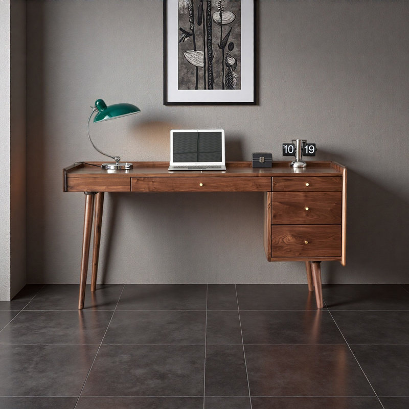 Bureau en bois massif: bureau élégant et solution de bureau, H 30,7 po x l 47,2 po x P 23,6 po