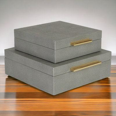 Rebeka 2 Piece Faux Leather Decorative Box Set