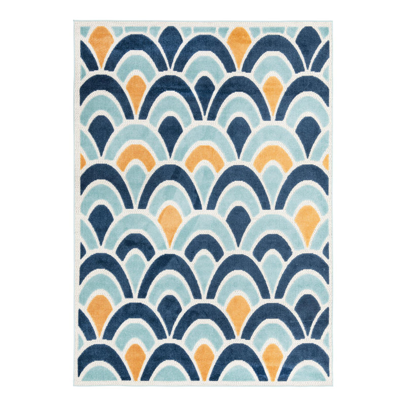 Hayworth Indoor/Outdoor Rug Blue, Rectangle 7' x 10'