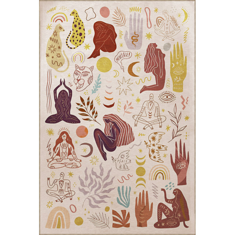 Tapis intérieur / extérieur rectangulaire Rozalyn, Rectangle 5 pi 1 po x 8 pi 6 po