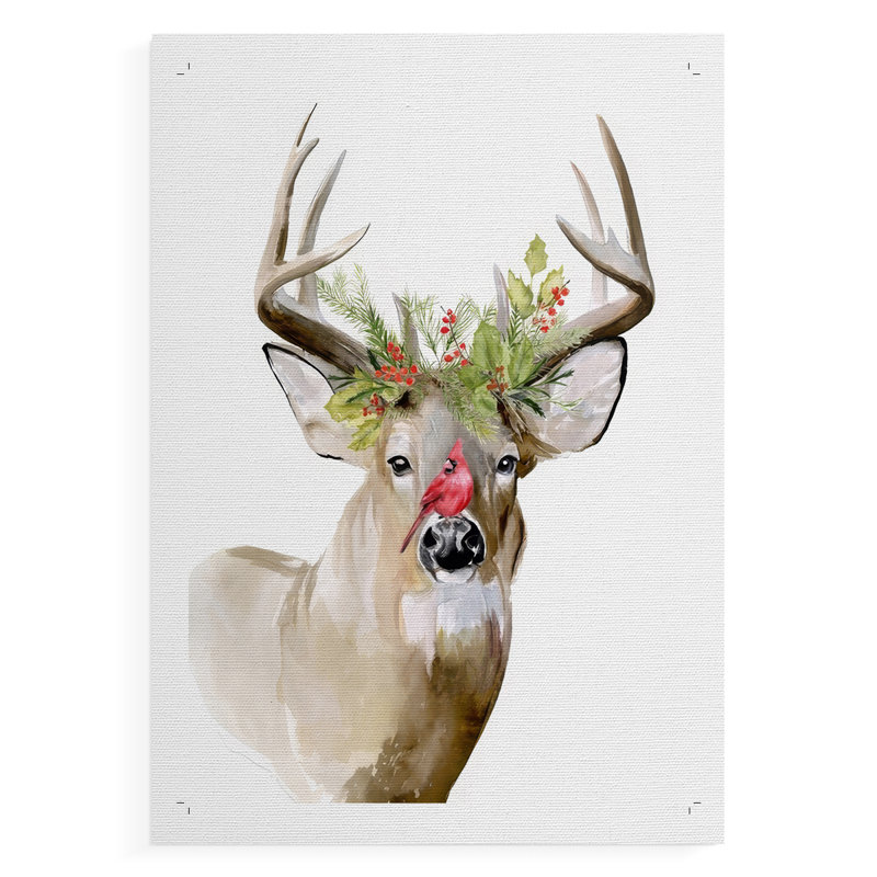 Holiday Deer II - impression sur toile seulement - NON CADRE