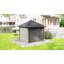 Pavillon de jardin à toit rigide 10 pi x 10 pi avec toit en acier, filet et rideaux