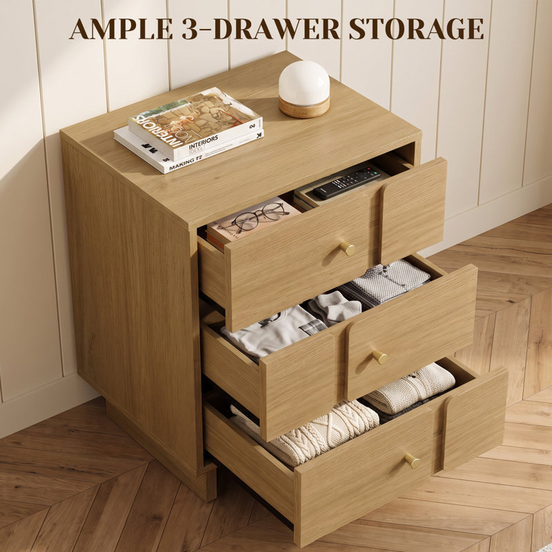 3-Drawer Nightstand Set Of 2