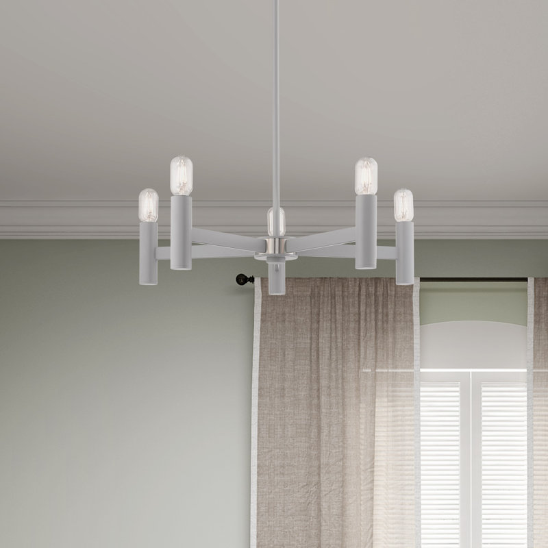 Martella 5-Light Chandelier, Nordic Gray, 6" H x 25" W x 25" D