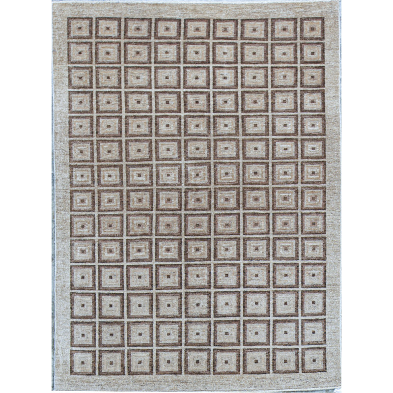 Hand-Knotted High-Quality Ivory Area Rug