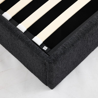 Lit plateforme tapissier avec rangement Wauson