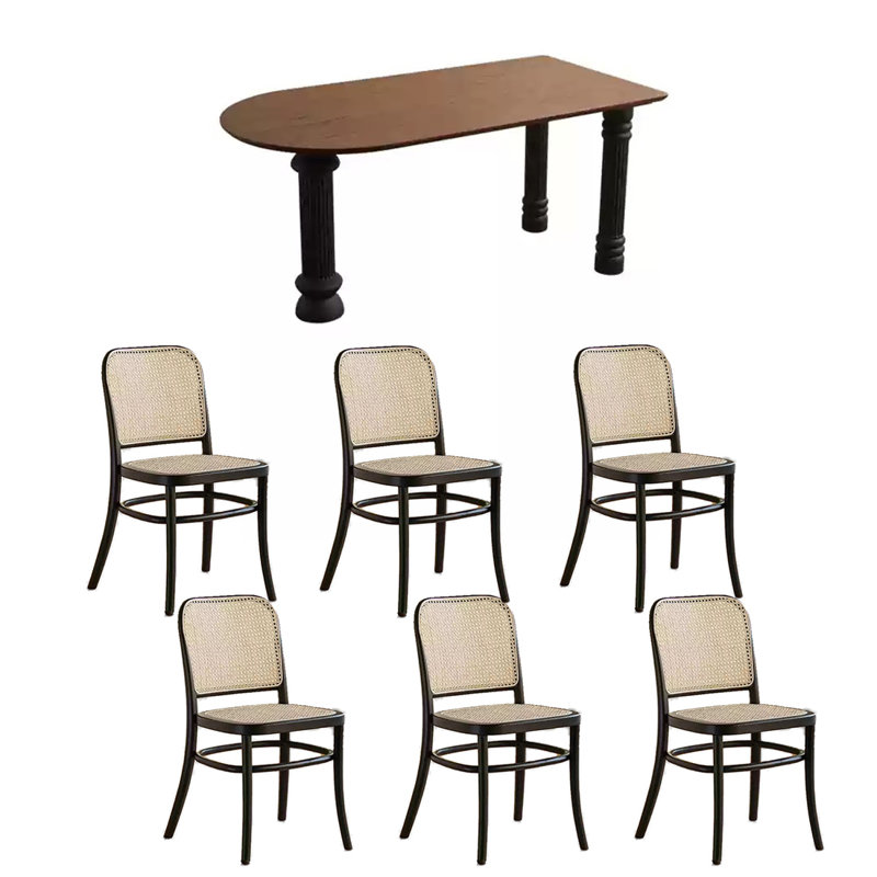 Ensembles de table de salle à manger créatifs rétro en bois massif., 7