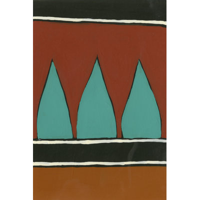 Rust And Teal Patterns II by Regina Moore - Wrapped Canvas Painting