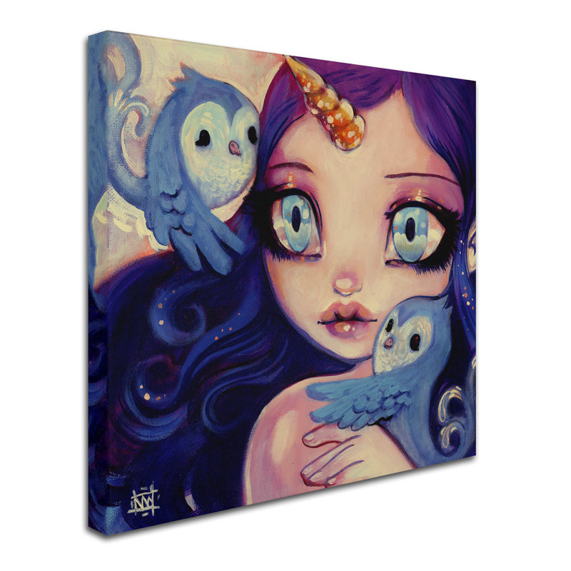 'A Little Birdy Told Me' Painting Print on Wrapped Canvas, 14" H x 14" W x 2" D