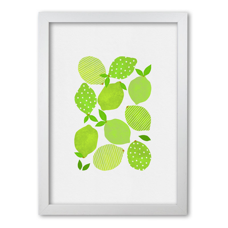 Lime Crowd - Print, White Grain Frame, 30 cm H x 21 cm W x 5 cm D