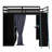 Full Size Wood Loft Bed With Desk, All-In-One Loft Bed With Wardrobe, Shelves, Blackout Curtains And RGB Lights-920489722