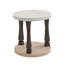 Table d'appoint et table de chevet Mid-Century ronde à 2 niveaux avec tablette de rangement, gris antique