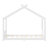 Light White Twin House Floor Bed, Pine Wood & MDF Frame with Slats, Montessori Style-400290137-400290085